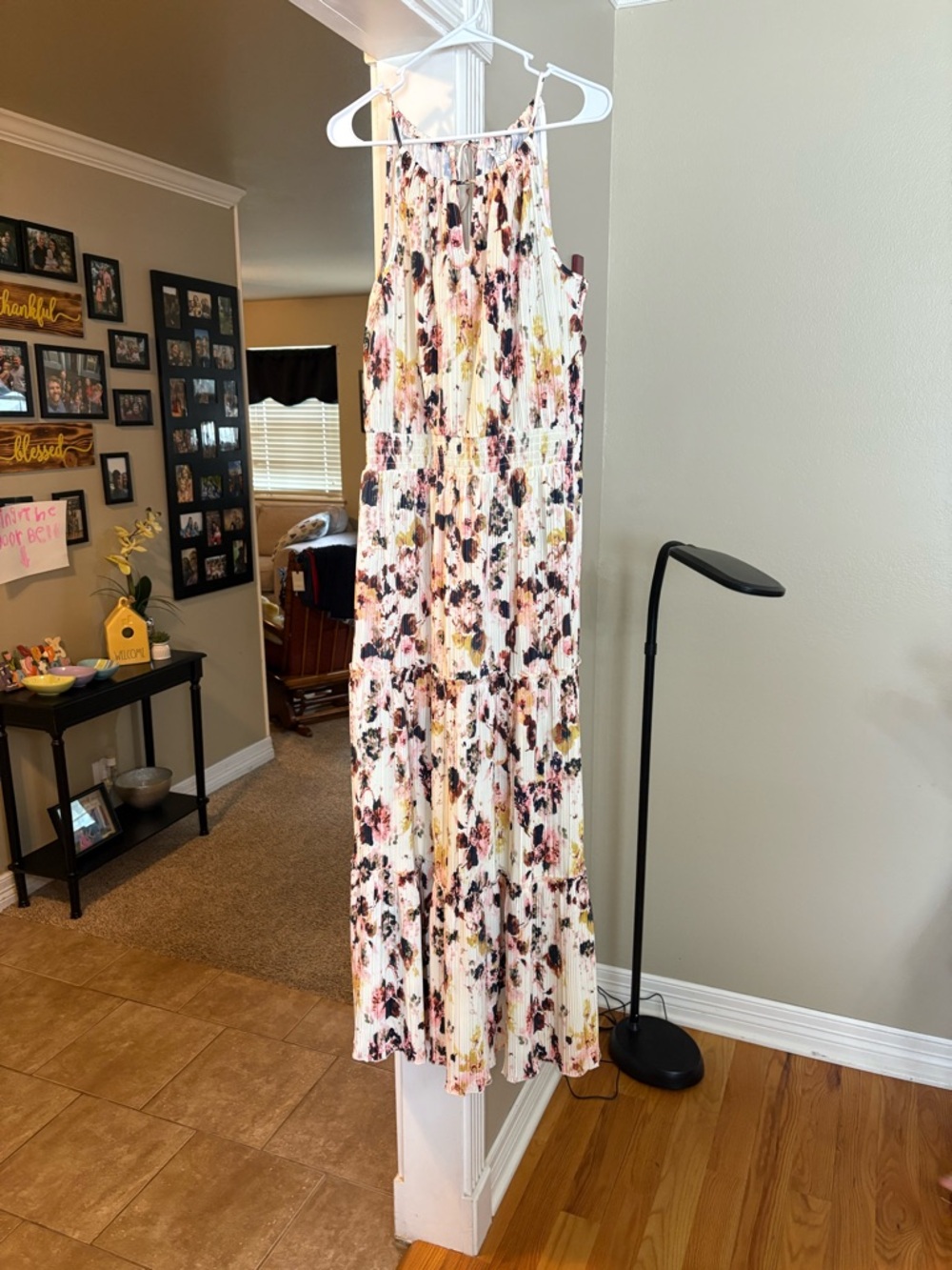 Cato Floral Maxi Dress in White, Pink, Yellow, Black